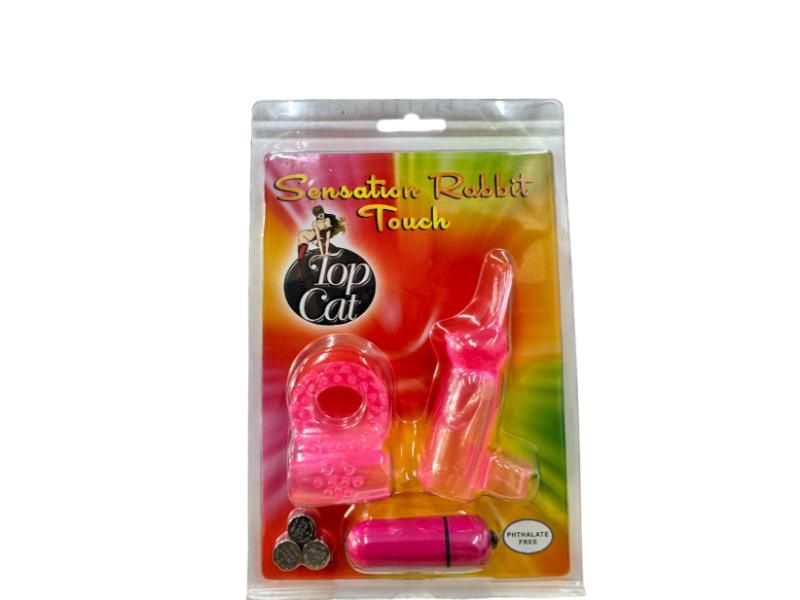 Sensation Rabbit Touch Cockring, Color: Pink