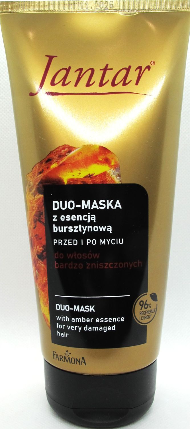 Duo-Maska z esencją bursztynową przed i po myciu