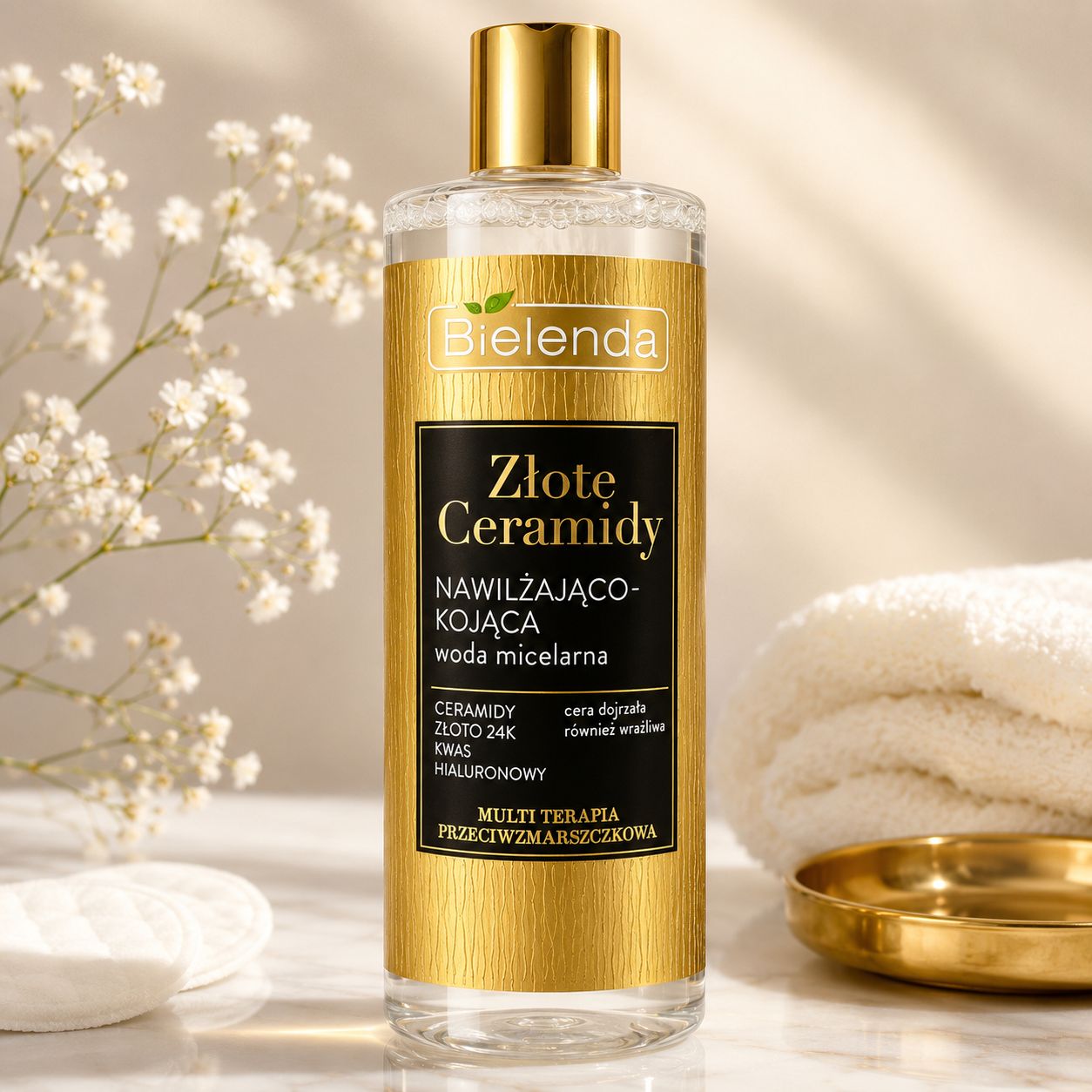 Bielenda Złote Ceramidy NAWILŻAJĄCO – KOJĄCA WODA MICELARNA DO MYCIA I DEMAKIJAŻU  / MOISTURIZING – SOOTHING MICELLAR WATER FOR CLEANSING AND MAKEUP REMOVAL