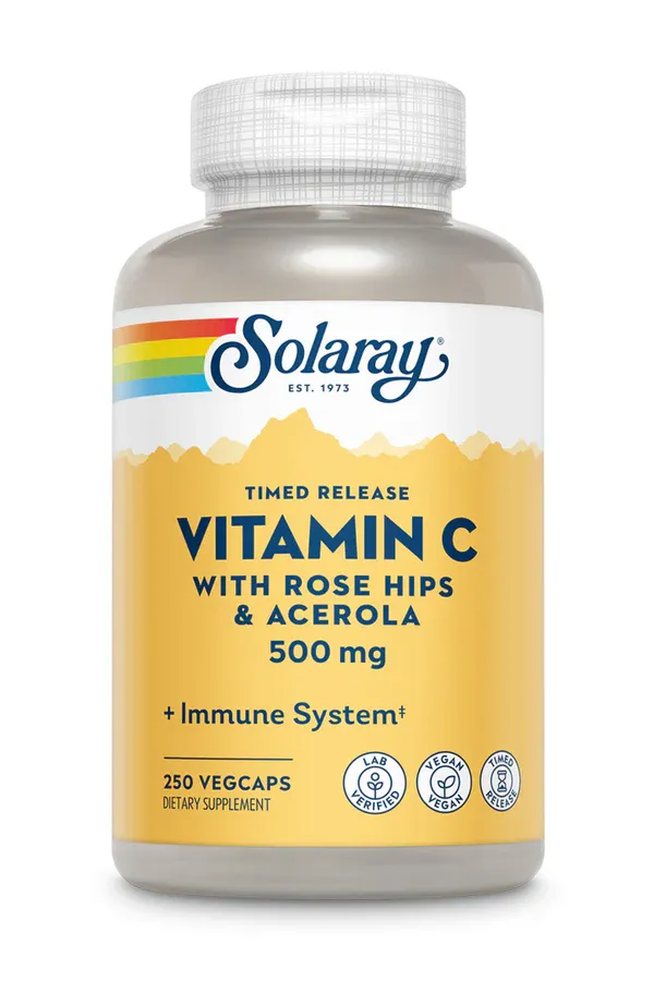Vitamin C With Rose Hips &amp; Acerola 500mg - 250 VegCaps