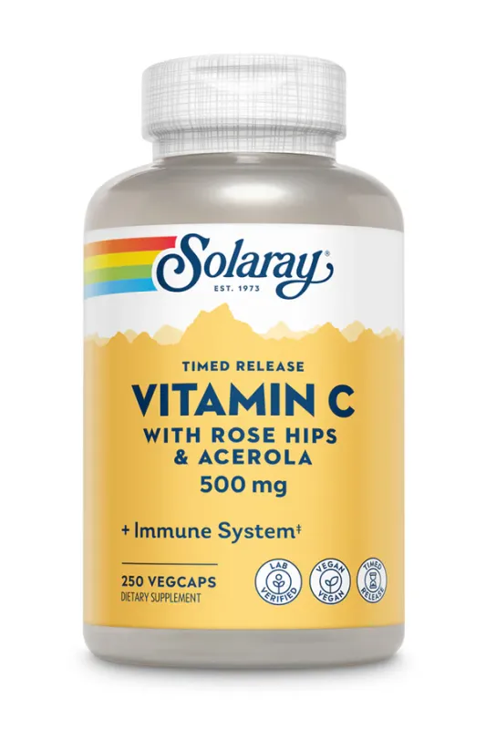Vitamin C With Rose Hips &amp; Acerola 500mg - 250 VegCaps