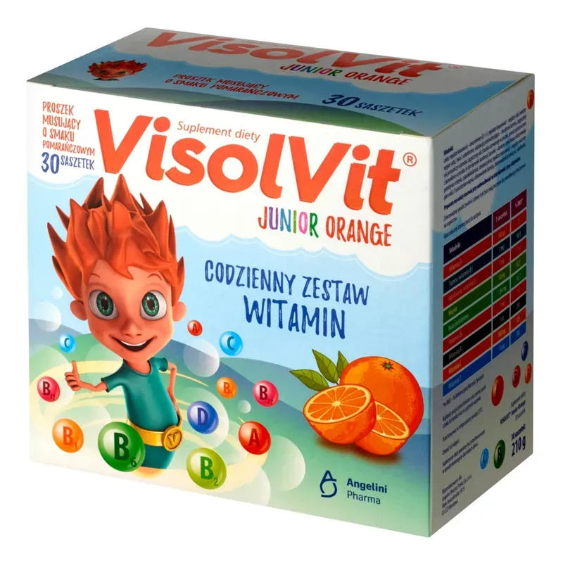Visolvit Junior Orange - Proszek Musujący w Saszetkach - Effervescent Powder in Sachets