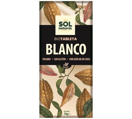 Chocolate Blanco SinGluten Eco Vegan 70g Solnatural
