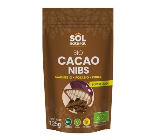 Cacao Nibs SinGluten Bio Vegan 125g Solnatural