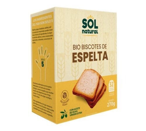 Biscotes de Espelta Bio 270g Solnatural