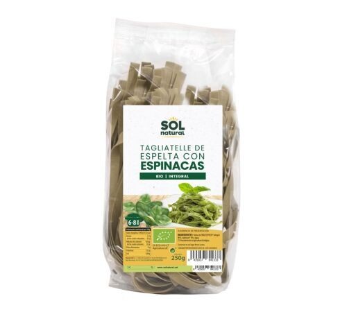 Tagliatelle de Espelta Integral y Espinacas Bio Vegan 250g