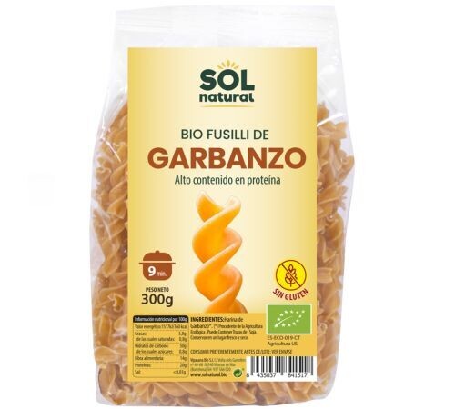 Fusilli de Garbanzo Sin Gluten Bio 300g