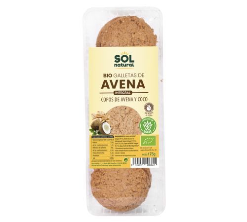 Galletas Avena Coco y Agave Bio 175g Solnatural