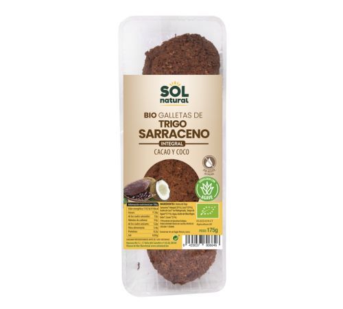 Galletas de Trigo Sarraceno Coco y Cacao Bio 175g Solnatural