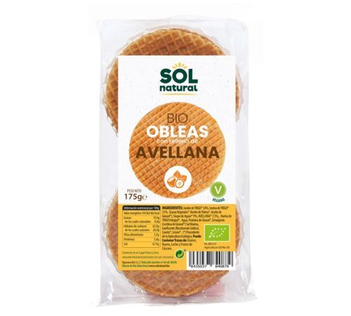 Obleas de Avellana Bio Vegan 175g Solnatural