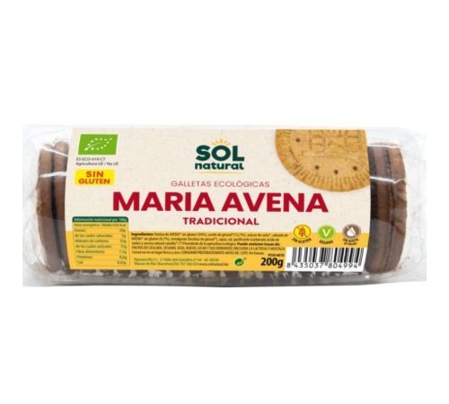 Galleta Maria Avena SinGluten Eco 200gr Solnatural
