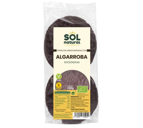 Tortas de Arroz Bañadas con Algarroba SinGluten Bio 100g Solnatural