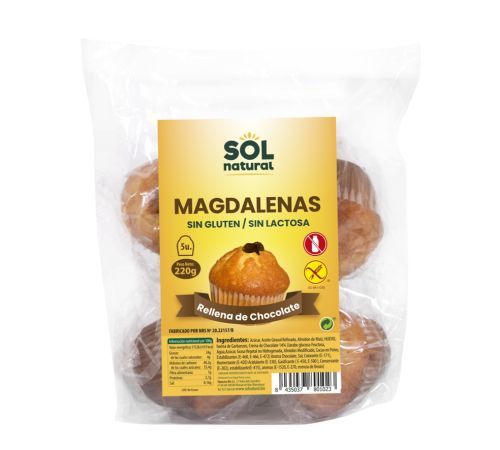 Magdalenas Rellenas de Choco SinGluten 1 bolsa Solnatural