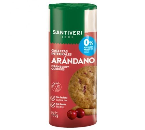 Galletas Integrales Arandanos Vegan SinAzucar 190g Santiveri