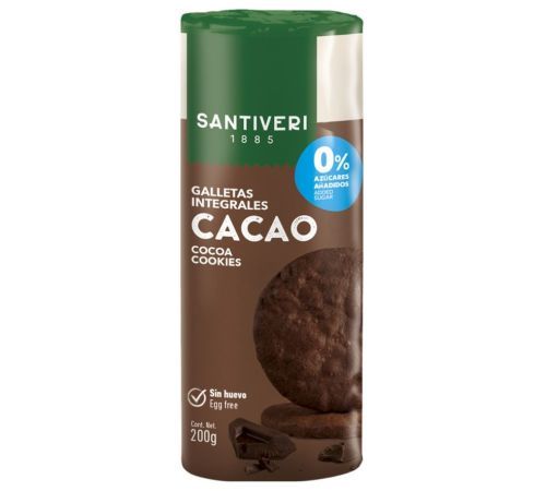 Galletas Integrales Cacao SinAzucar 200g Santiveri