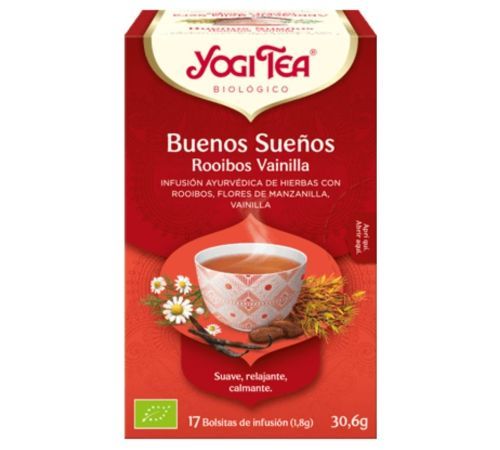 Infusion Buenos Sueños Rooibos y Vainilla SinGluten Bio Vegan 6x17inf Yogi Tea