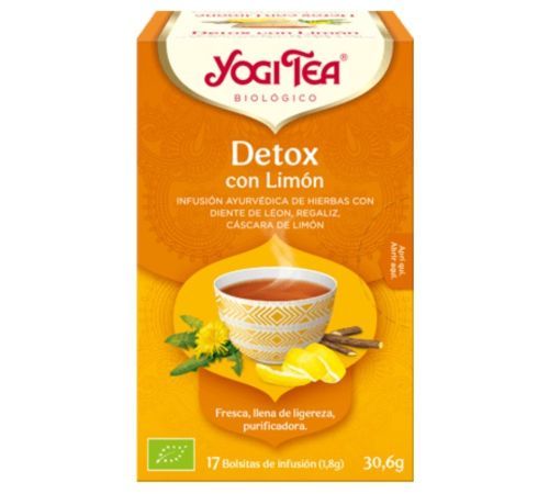Infusion Detox con Limon SinGluten Bio Vegan 17inf Yogi Tea