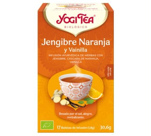 Infusion Jengibre Naranja y Vainilla SinGluten Bio Vegan 17inf Yogi Tea