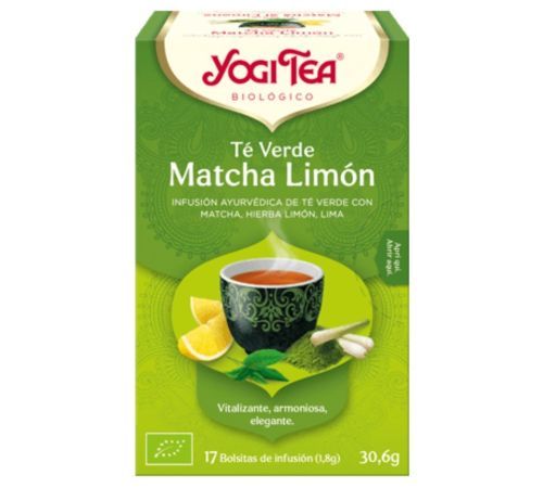 Te Verde Matcha Limon Infusion SinGluten Bio Vegan 17inf Yogi Tea