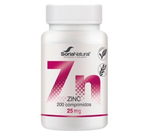 Zinc Vegan SinGluten 200comp Soria Natural