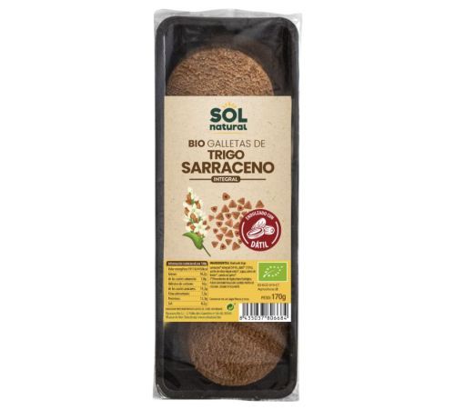 Galletas de Trigo Sarraceno Integral con Datil Bio 170g Solnatural