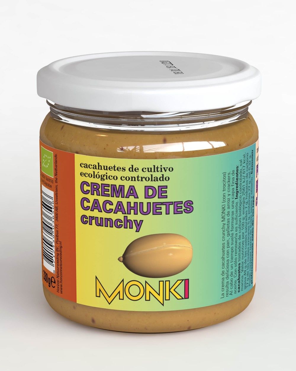 Crema de Cacahuetes Crujiente 330gr Bio - Monki