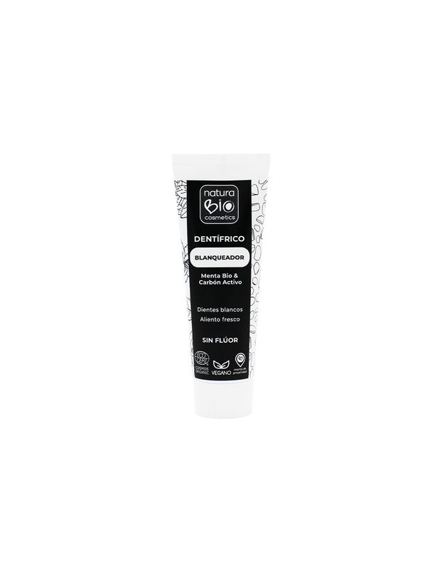 Dentifrico Blanqueador Menta y Carbon Activo SinGluten Eco Vegan 75ml Naturabio Cosmetics