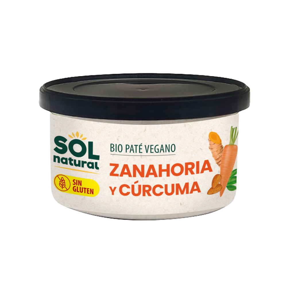Pate de Zanahoria y Curcuma SinGluten Bio Vegan 125g Solnatural