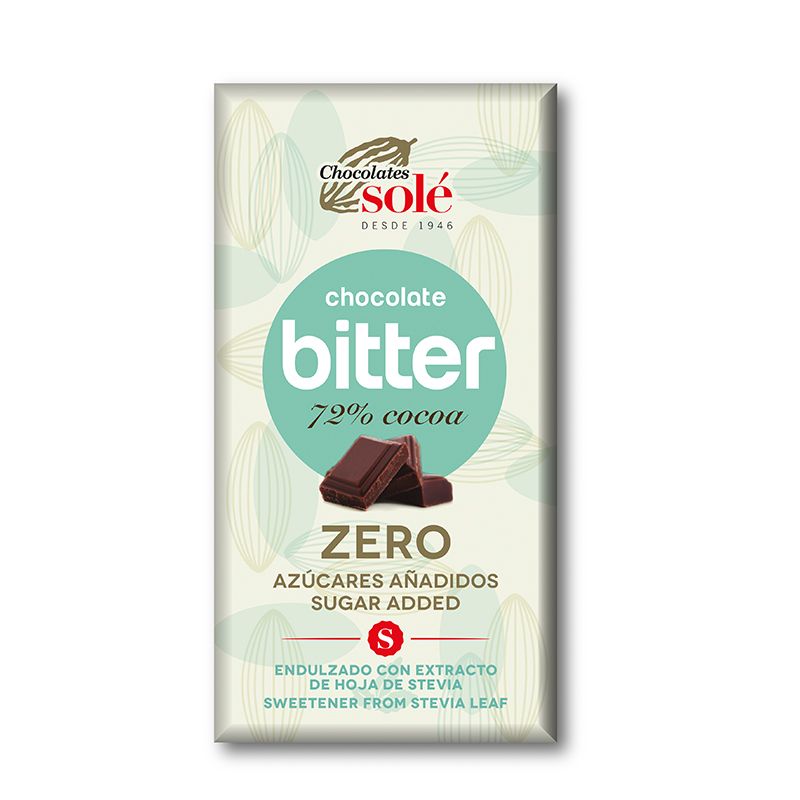 Chocolate Negro 72% con Stevia – 100g