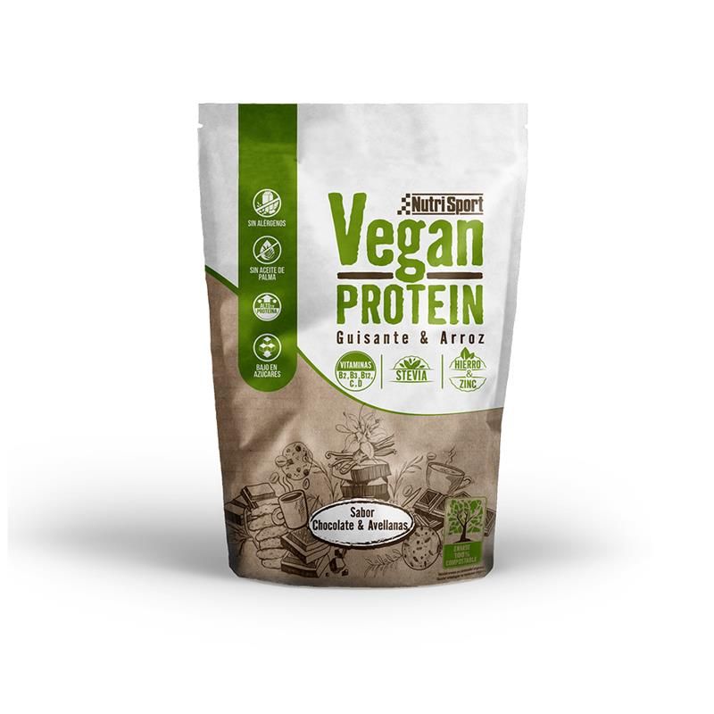 Protein Guisante y Arroz Sabor Chocolate Avellana 468g Nutri-Sport