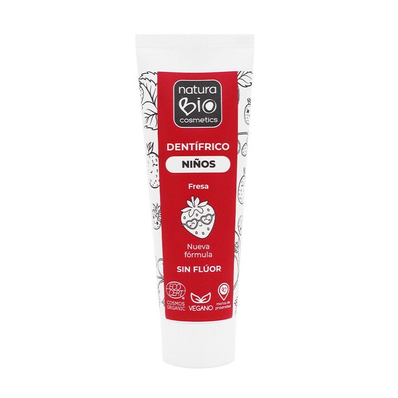Dentifrico Niños Sin Fluor Fresa 75ml Naturabio Cosmetics