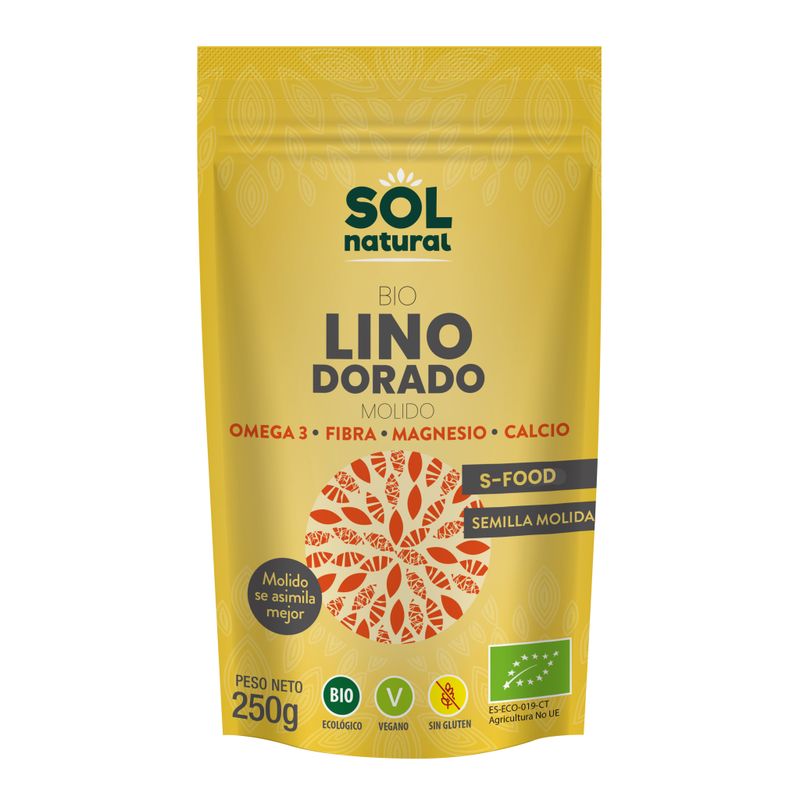 Semillas de lino doradas trituradas bio