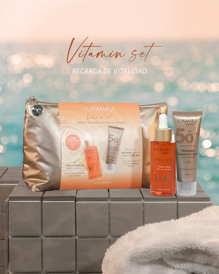 Neceser crema solar facial 50 SPF + serum vitamina C
