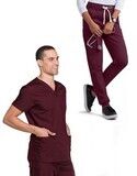 Unisex Jogger Scrub Set 4 Pockets Half Sleeves, Top 2 Lower Pockets and Jogger Pant 2 Side Pockets with Full Elastic Waistband and Drawstring (Twill White) Both