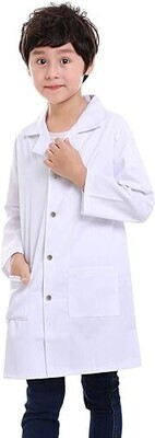 Children&#39;s / Kids Labcoat 3 Pocket Full Sleeve in Poplin Fabric with Snap Buttons