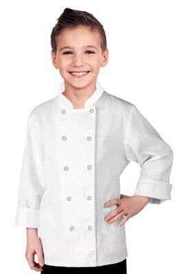 Children&#39;s / kids Chef Coat With 1 Chest pocket and 1 Sleeve Pocket Full Sleeve in poplin fabric