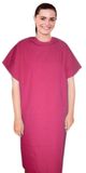 New Microfiber patient gown back open half sleeve with matching piping ,tie-able OR Velcro(+0.5) Sizes XS-9X