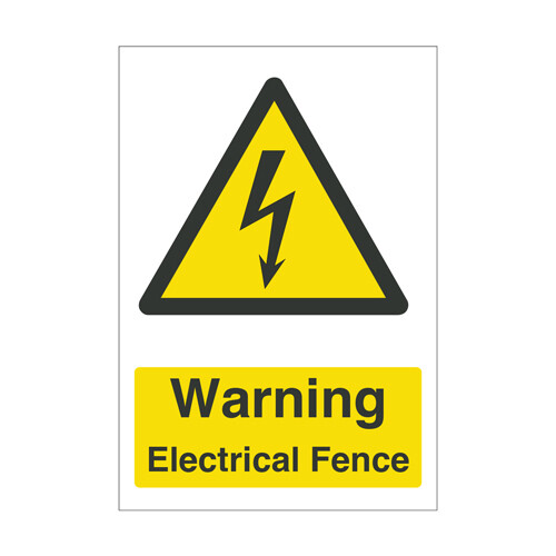 Warning Electrical Fence Electrical Hazard Vinyl Sticker