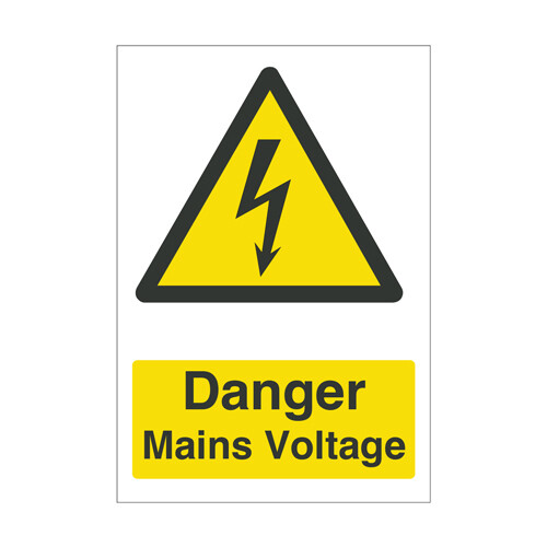 Danger Mains Voltage Electrical Hazard Vinyl Sticker