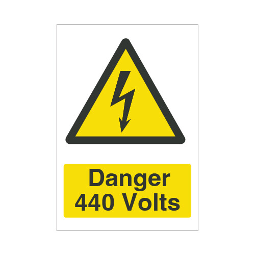 Danger 440 Volts Electrical Hazard Vinyl Sticker