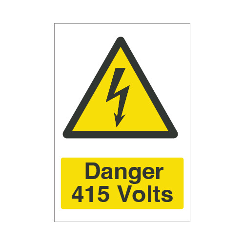 Danger 415 Volts Electrical Hazard Vinyl Sticker