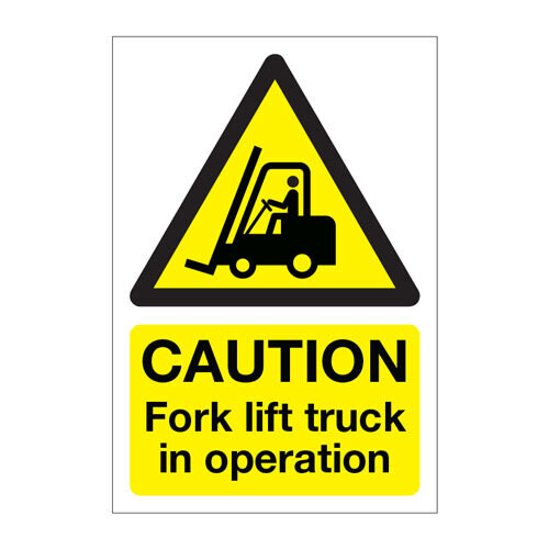 Caution Fork Lift Truck in Operation Sticker