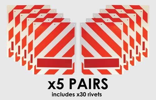Tail Lift Warning Flags White and Red Chevron Five Pairs