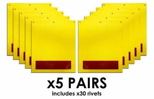 Tail Lift Warning Flags Yellow Blank 5 Pairs