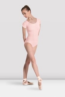 BLOCH ADULT CAP SLEEVE LEOTARD, COLOR: LIGHT PINK, Size: SMALL