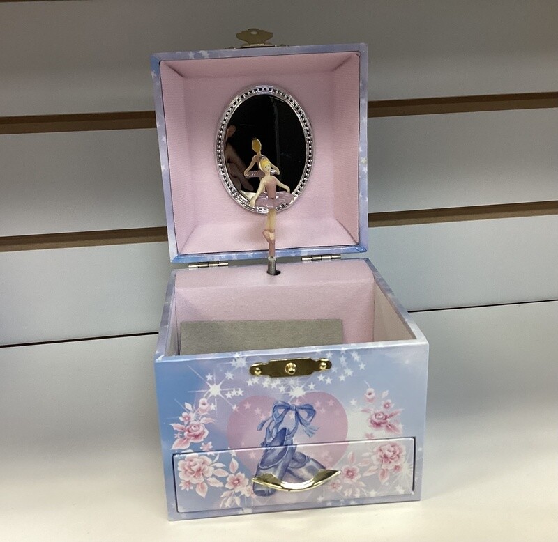 MK 28054 BLUE JEWELRY BOX W/BALLET SHOES