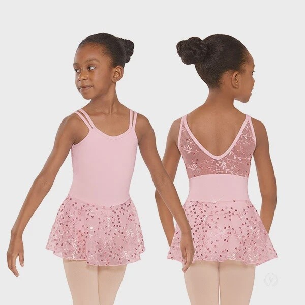 EUROTARD CHILD SEQUIN ENCHANTED DREAMS DOUBLE STRAP DRESS