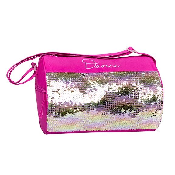 HD 4020 BRITTANY DUFFEL BAG PINK W/SILVER GLITTER