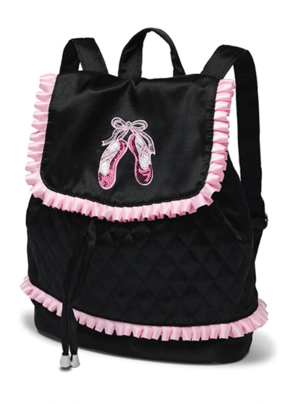 DNM B23500BLACK BACKPACK WITH PINK RUFFLES
