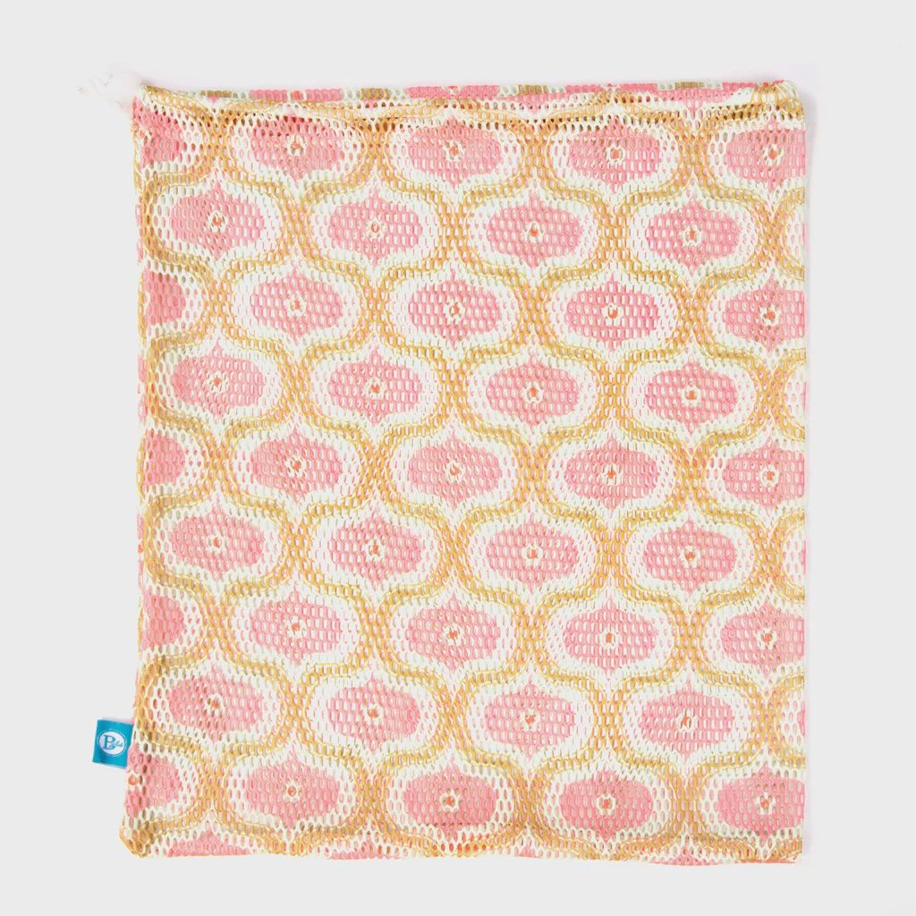 BPLUS PRINT WORKS PRINTED MESH POINTE SHOE BAG, COLOR: PINK/YELLOW